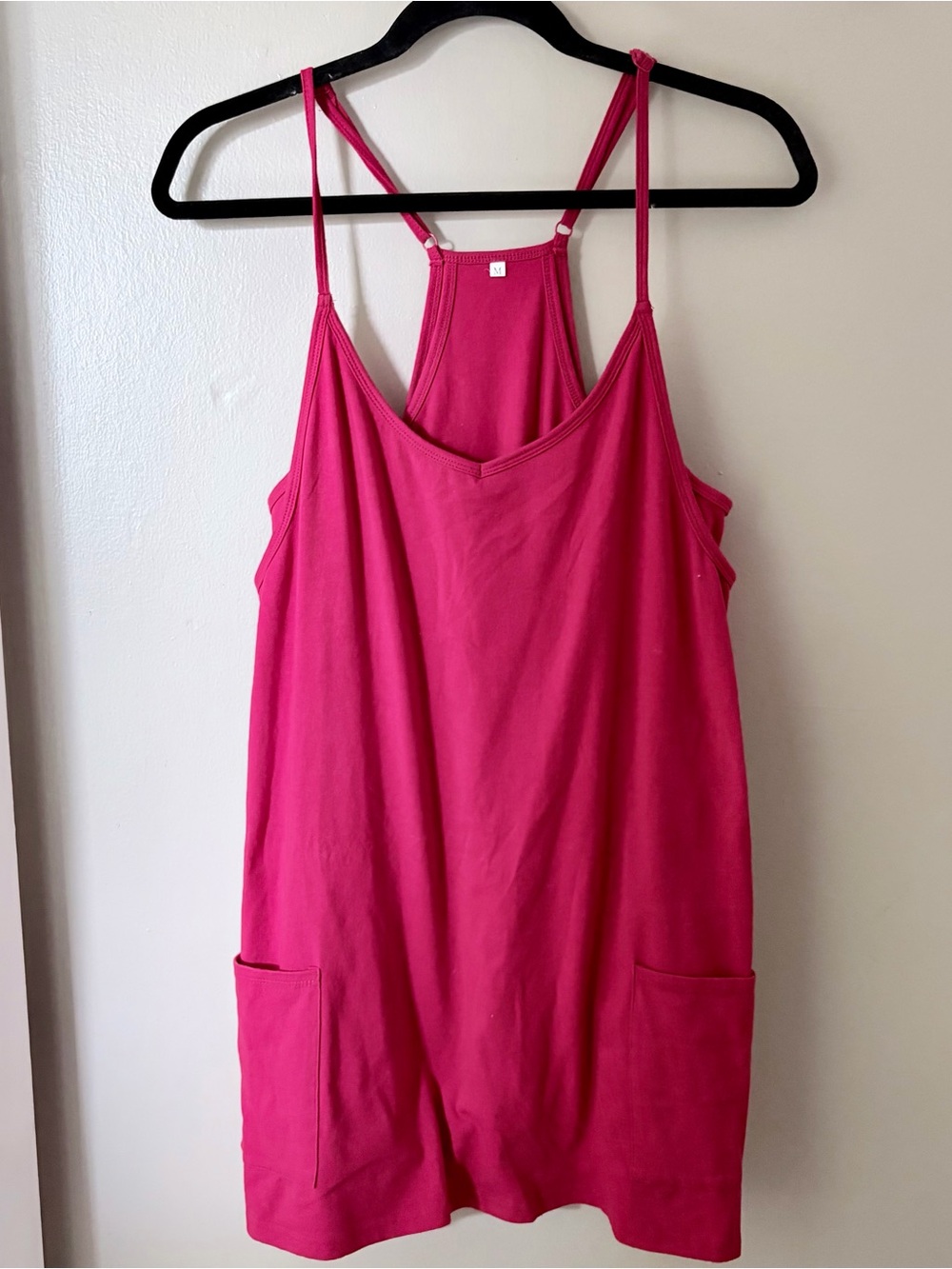 Women's Red Athletic Exercise Dress Shorts Pockets Medium